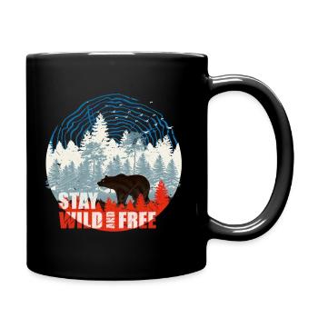 Wild & Free (Bär) 02 - Tasse einfarbig - Schwarz - Rechts