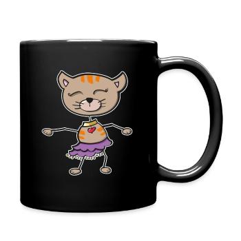 Danse du ventre - Chat dansant avec foulard à la hanche - Mug uni - noir - Droite