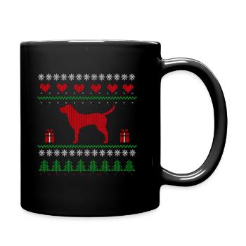 Ugly Christmas Labrador Christmas Dog Gift - Full Colour Mug - black - Right