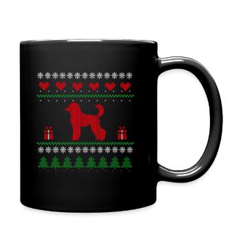 Ugly Christmas Pudel Weihnachten Geschenk - Tasse einfarbig - Schwarz - Rechts