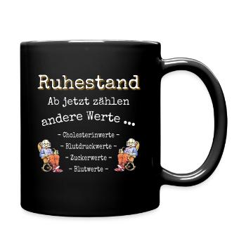 Rente Ruhestand Shirt - Funshirt Rente - Tasse einfarbig - Schwarz - Rechts