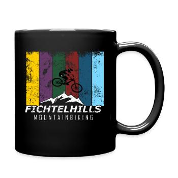 Fichtelhills mountain biker colorful - Full Colour Mug - black - Right