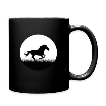 Cheval chevaux équitation poney équestre western chemise - Mug uni - noir - Droite