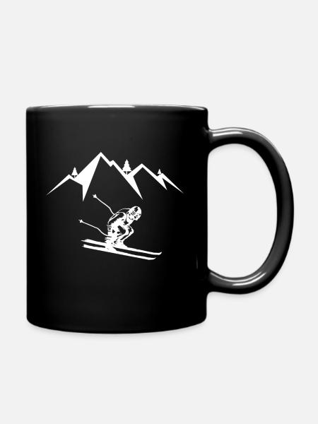 Skifahrer Skifahren - Tasse einfarbig - Schwarz