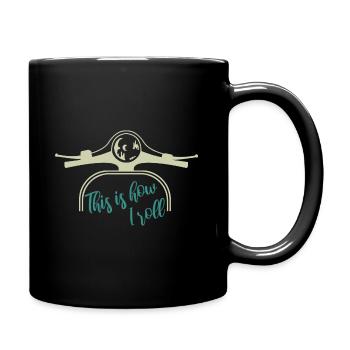 Roller Zweitakter Motorroller Moped - Tasse einfarbig - Schwarz - Rechts