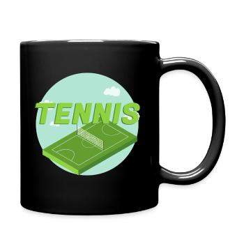 Tennisspieler - Tasse einfarbig - Schwarz - Rechts