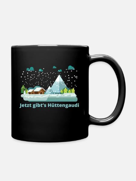 Hüttengaudi - Tasse einfarbig - Schwarz