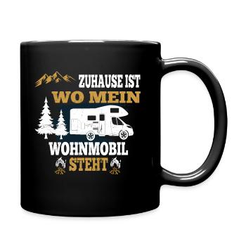 Zuhause ist wo mein Wohnmobil steht - Tasse einfarbig - Schwarz - Rechts