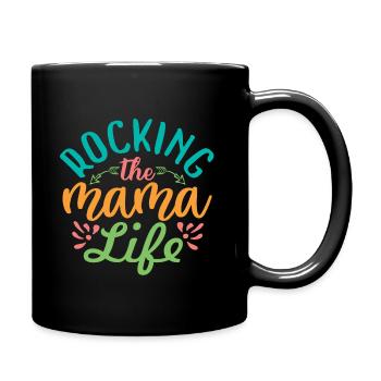 rocking the mama life 01 - Tasse einfarbig - Schwarz - Rechts