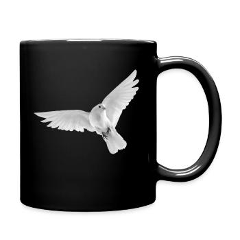 White Dove Dove of Peace Bird Fly Beauty - Full Colour Mug - black - Right