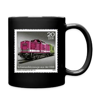Diesellokomotive - Tasse einfarbig - Schwarz - Rechts