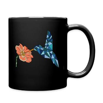 OISEAU AVEC FLEUR - Mug uni - noir - Droite