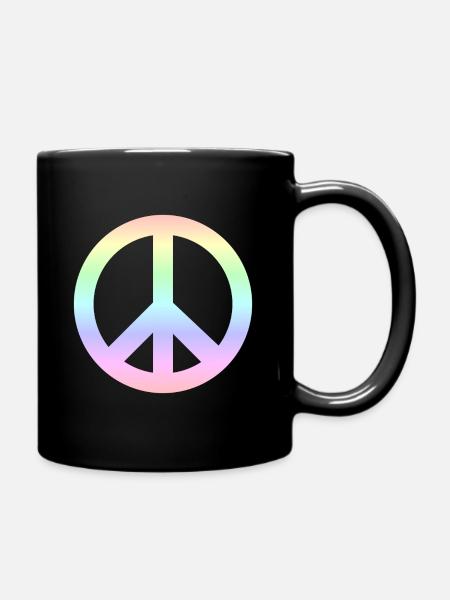 Peace-Zeichen - Tasse einfarbig - Schwarz