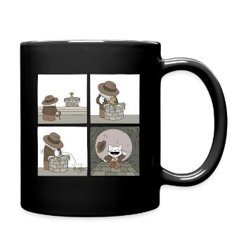 Indiana Jones Cat - Tasse einfarbig - Schwarz - Rechts