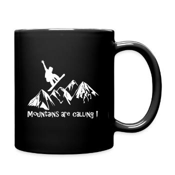Les montagnes appellent les snowboarders - Mug uni - noir - Droite