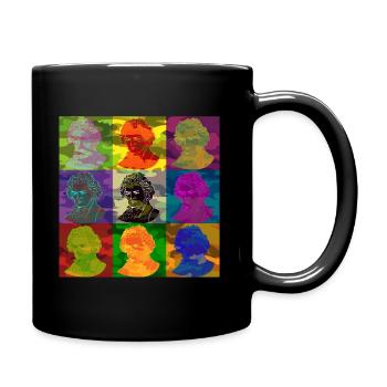 Pop-Art Ludwig van Beethoven - Tasse einfarbig - Schwarz - Rechts