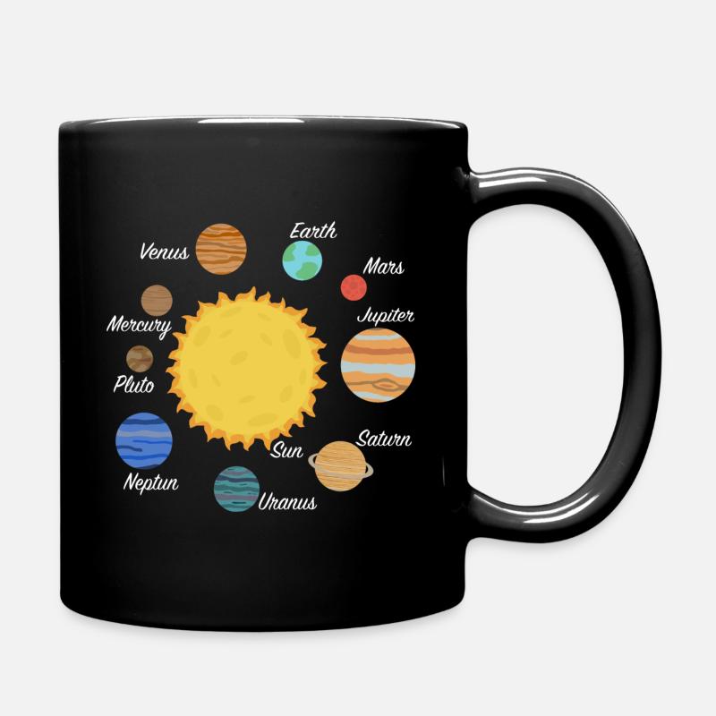 Solar system planets gift - Full Colour Mug - black