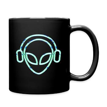 Alien Dj Music Headset Colorful - Full Colour Mug - black - Right