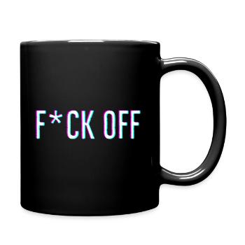 F * ck Off Fuck Off tik tok 3d red blue effect filte - Full Colour Mug - black - Right