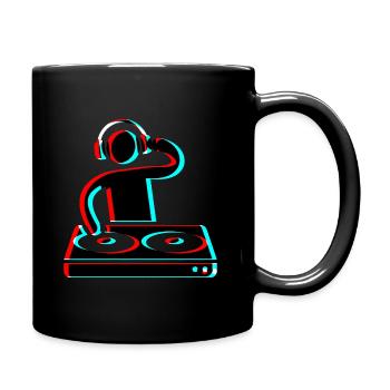 Techno Dj 3d Electro Red Blue tik tok edm - Full Colour Mug - black - Right