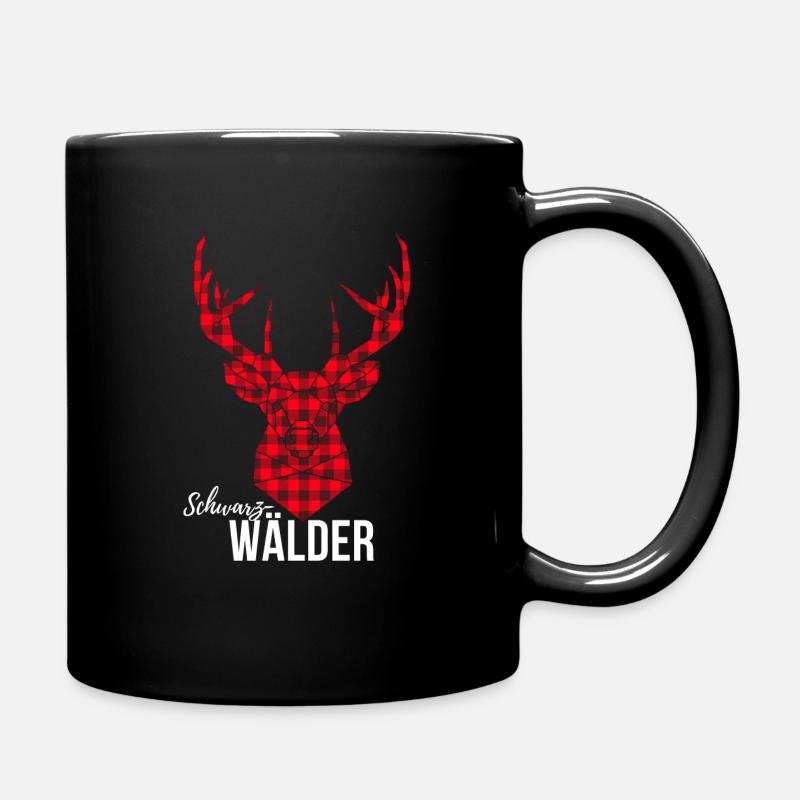 Schwarzwälder Hirsch Schwarzwald Reh - Tasse einfarbig - Schwarz
