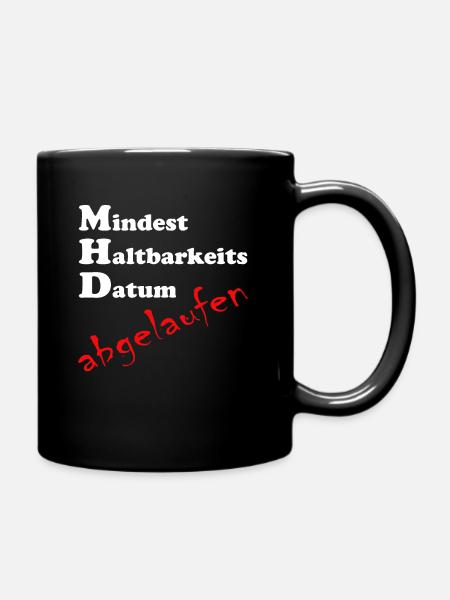 Mindesthaltbarkeitsdatum abgelaufen - Tasse einfarbig - Schwarz