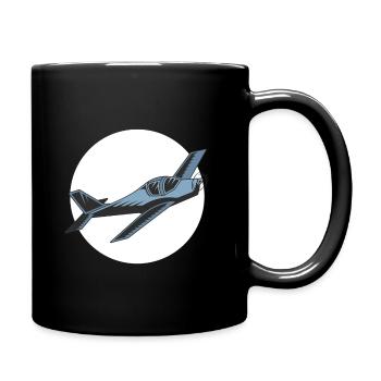 Sports plane Hobby Pilot propeller plane - Full Colour Mug - black - Right