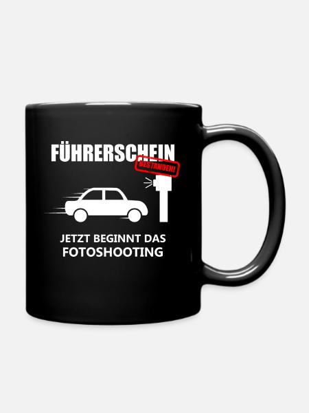 Führerschein Prüfung in der Fahrschule bestanden! - Tasse einfarbig - Schwarz