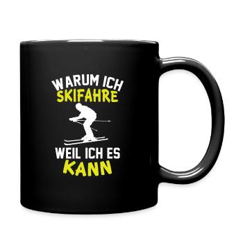 Skifahren - Warum ich Skifahre... - Tasse einfarbig - Schwarz - Rechts