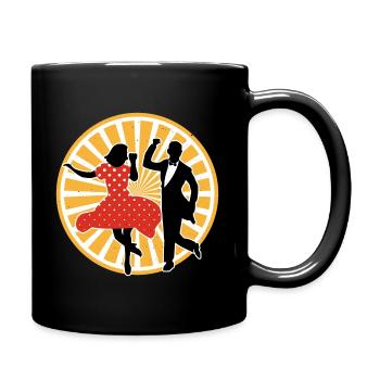 Lindy Hop | Swing Tanz | Geschenkidee - Tasse einfarbig - Schwarz - Rechts