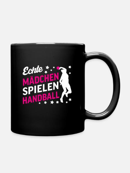 Les vraies filles jouent au handball Joueur de handball - Mug uni - noir