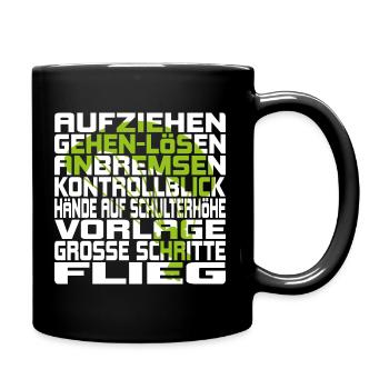 GleitschirmStart - Paragliding - Tasse einfarbig - Schwarz - Rechts