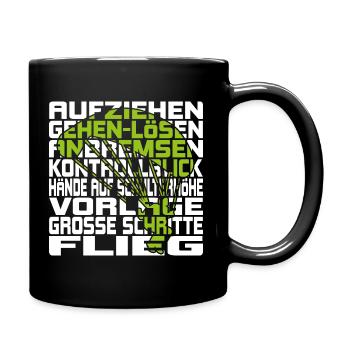 Gleitschirm Start -Paragliding - Tasse einfarbig - Schwarz - Rechts
