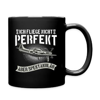 Modellbau Modellflug Sprüche Geschenk - Tasse einfarbig - Schwarz - Rechts