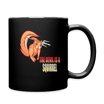 Der Teufel ist ein Eichhörnchen, Devil Squirrel - Tasse einfarbig - Schwarz - Rechts