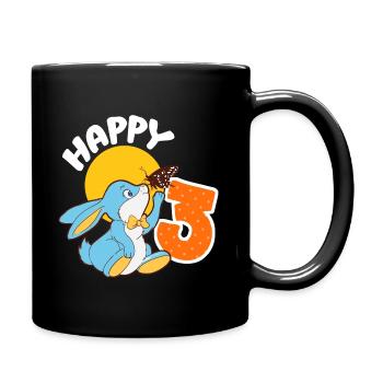 3 ans anniversaire garçon fille un lapin 3. - Mug uni - noir - Droite