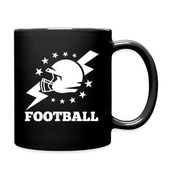 Football Helm - Tasse einfarbig - Schwarz - Rechts