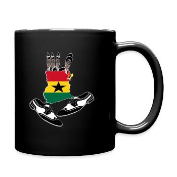 Coffin Tanz,Sarg dance,Ghana Begräbnis Schuh Shirt - Tasse einfarbig - Schwarz - Rechts