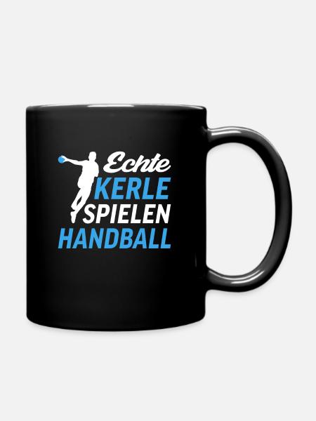 Echte Kerle Spielen Handball - Tasse einfarbig - Schwarz