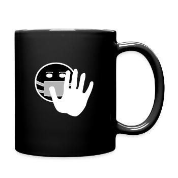 Abstand halten - Tasse einfarbig - Schwarz - Rechts