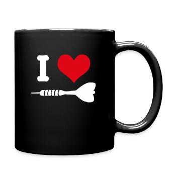 I love darts darts darts dart dart dart - Full Colour Mug - black - Right