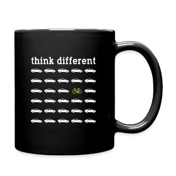 Pensez différent cadeau cycliste cycliste - Mug uni - noir - Droite