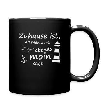 Nordsee Norddeutsch Moin - Tasse einfarbig - Schwarz - Rechts