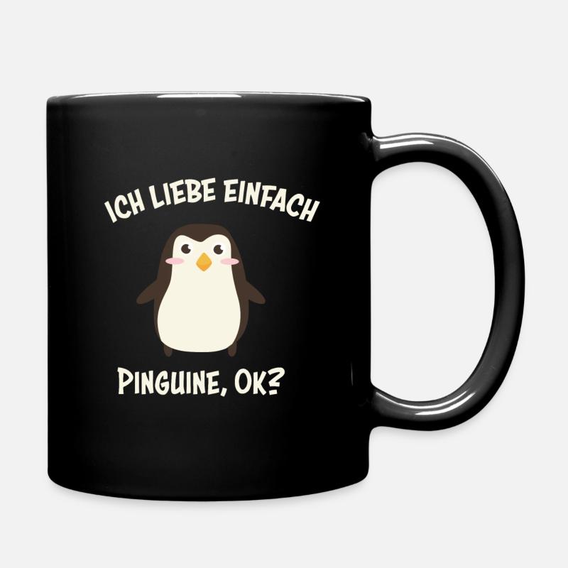 Pinguine Pinguin Geschenk - Tasse einfarbig - Schwarz