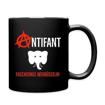 Antifant Faschismus Wegrüsseln! - Tasse einfarbig - Schwarz - Rechts