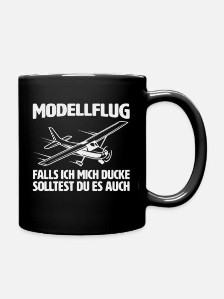 Modellflug RC Flugzeug Modellflieger - Tasse einfarbig - Schwarz