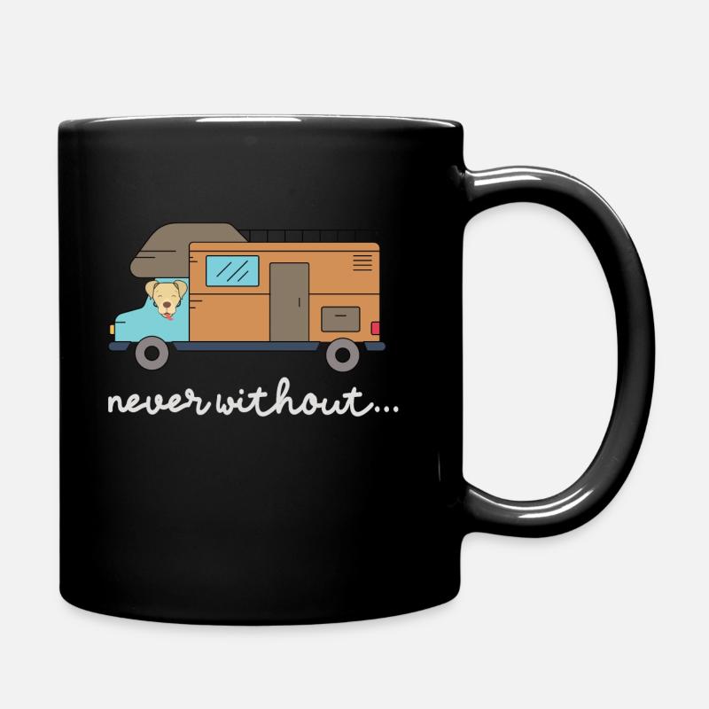 Camper Hund Camping Abenteuer Reisen Wandern - Tasse einfarbig - Schwarz