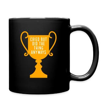 J'ai pleuré mais j'ai fait le trophée - Mug uni - noir - Droite
