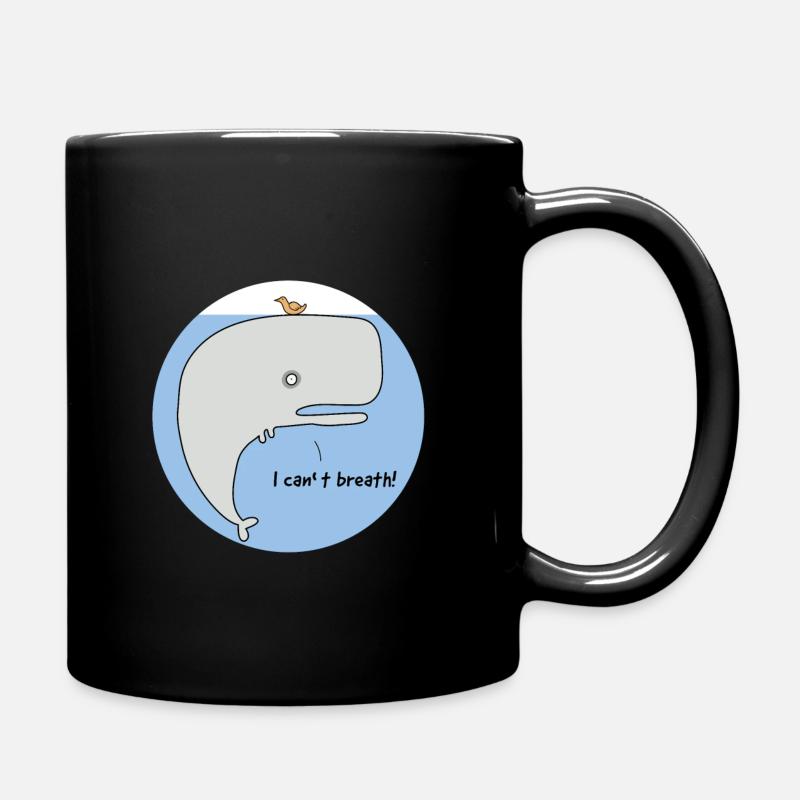 Wal lustig Blauwal I can't breath! - Tasse einfarbig - Schwarz