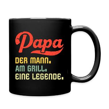 grillen Papa Grill - Tasse einfarbig - Schwarz - Rechts